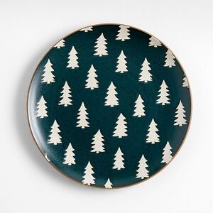 New! Crate&Barrel Green Tree Stoneware Salad Plate